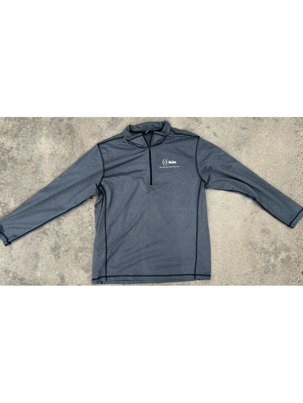 North Face Pullover Mens Medium Grey Tech 1/4 Zip Fleece Modelo Football Branded